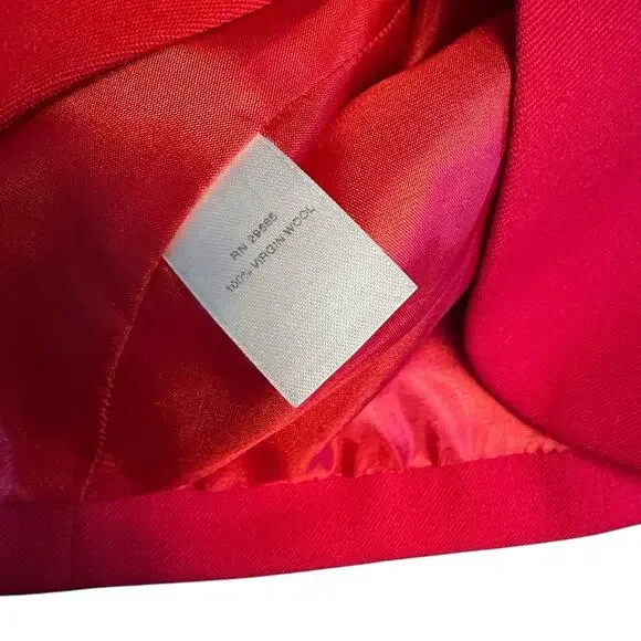 Vintage Pendleton Blazer Womens Size 12 Soild Red 100% Virgin Wool Petite - Picture 9 of 10